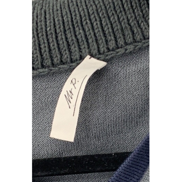 Mr P. mens gray collared v-neck long sleeve sweater sz L - Picture 3 of 4